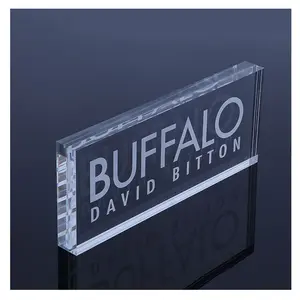 Custom Acrylic Block Sign Holder With Logo Printing