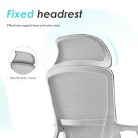 Vente en gros de Chine dossier haut réglable en hauteur fixe large appui-tête pivotant ordinateur chaise de travail de bureau ergonomique en maille