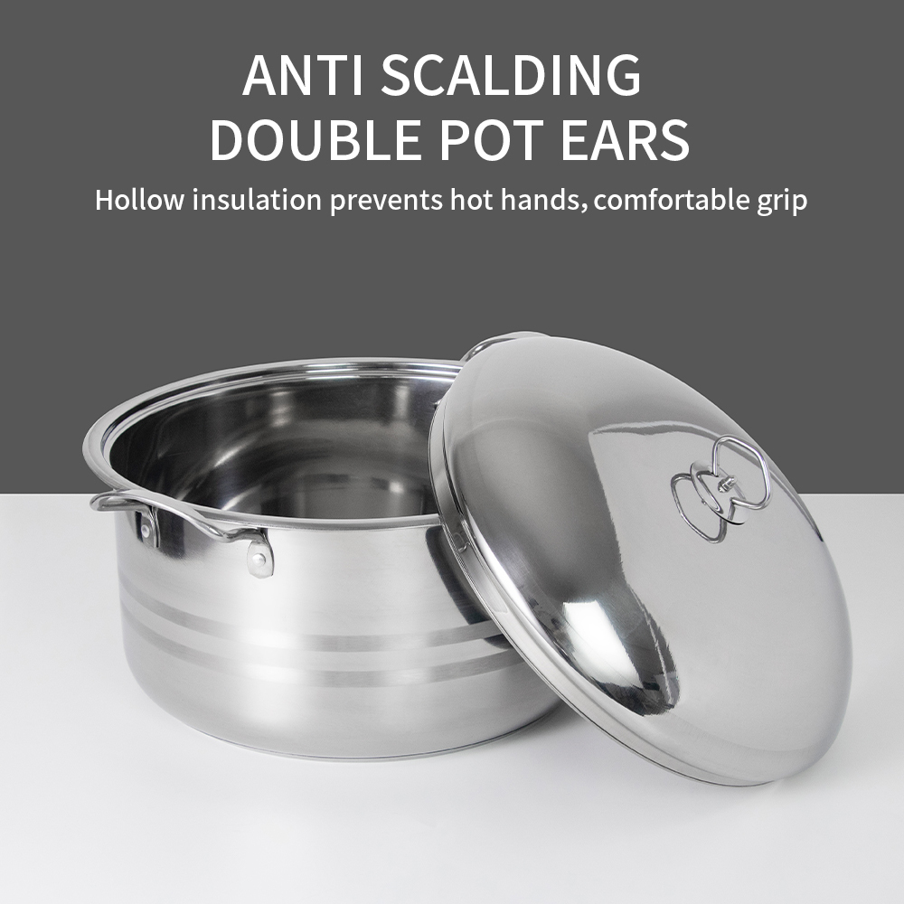 Yurtrain Hot Selling 3-Piece Metal Stainless Steel Cooking Pot Set Induction Cooker Modern Luxury Design Dishwasher Safe Large · image 6