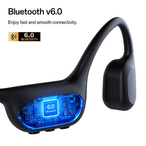 หูฟังแบบเปิดหูสีดำ ระบบนำเสียงผ่านกระดูก ไร้สาย บลูทูธ 6.0 ชุดหูฟังสำหรับเล่นกีฬา กันน้ำระดับ IPX8 สำหรับวิ่งและว่ายน้ำ - Product Image 2