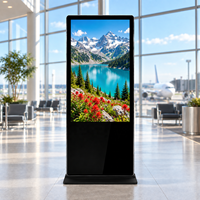 Kiosque LCD sur pied AIYOS pour intérieur avec écran tactile et assistant vocal IA en option pour concierges d'hôtel et services clients