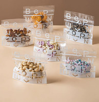 Sachet d'emballage transparent imprimé avec fermeture éclair, pochette en plastique refermable pour biscuits, bonbons, snacks, et produits de boulangerie