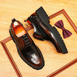 High-end Custom-Made Business Formal Platform Round-Toe Leather Men's Wedding Shoes Anti-Slippery Massage <b>Features</b> Rubber - Product Image 6