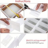 Diviseur de tiroir réglable en plastique PP, cinq couches, amovible, flexible, organisateur de rangement multifonctionnel pour chaussettes, sous-vêtements, maquillage