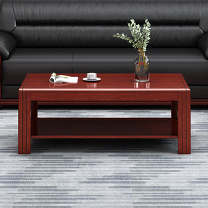 Aoga Furniture Solid Wood <b>Coffee</b> <b>Table</b> Reddish Brown <b>Walnut</b> Color Storage Shelf Living Room Office Use - Product Image 3