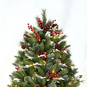 Albero di Natale Invernale Innevato con Pigne e Bacche, Supporto Robusto per Atmosfera Festiva Rustica - Product Image 2