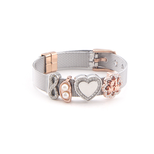 Bracelet à breloque en acier inoxydable pour femmes, cadeau de fête des mères, coulissant, 12 pièces - Product Image 4