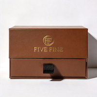 Cajas Rígidas Hechas a Mano con Impresión Personalizada, Materiales Reciclados, Beige Marrón, Laminado Mate, Estilo Cajón de 2 Niveles, para Chocolate y Sushi