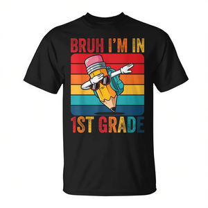 Camiseta de manga corta con estampado de Pencil Dance Move First Grade para niños, unisex, cuello redondo - Product Image 2