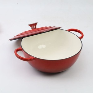 Enameled Cast <b>Iron</b> Cookware Set <b>7</b> Piece Red Oven Safe Frying Stewing Soup Pots - Product Image 4