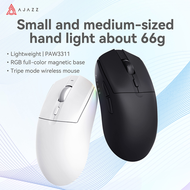 AJAZZ AJ139 V2 MC PAW3311 RGB Backlit Programmable 5-Button Gaming Mouse 12000DPI Ergonomic Lightweight 2.4G Wireless Wired