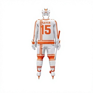 Uniforme de Hockey sobre Hielo Personalizado Rojo y Blanco para Hombre Adulto, Transpirable, 100% Poliéster, Ropa de Equipo - Product Image 6