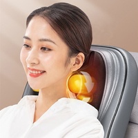 Coussin de massage vibrant et pétrissant pour soulager les douleurs dorsales à domicile et en voiture, masseur Shiatsu pour le cou et le dos, coussin de massage corporel complet pour fauteuil