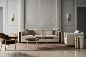 Poltrona Imbottita, Elegante Sedia Singola Curva per Soggiorno, Camera da Letto e Arredamento Casa - Product Image 5