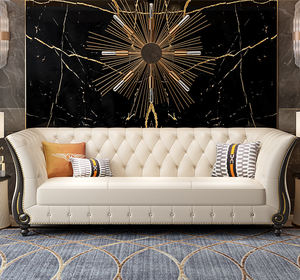 Luxury Home Furniture Nordic Villa Hotel Luxury Design Tufted Leather <strong>Sofa</strong> Set - Product Image 6