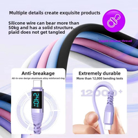 Cable de Carga Rápida USB C a Tipo C de Silicona con Pantalla Digital de 240W para iPhone 15 16 17 Pro Max Samsung S24 S23 Xiaomi