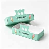 Boîte à glace personnalisée en gros, barquette en papier pour sucettes glacées à emporter, emballage de vente au détail, barquette en papier pour chocolat et glace