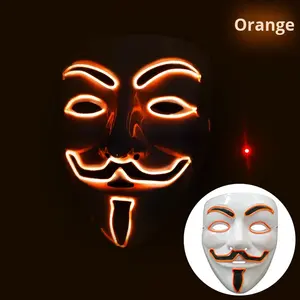 Mascherata in plastica a forma di V personalizzata maschera per feste a quattro colori Halloween Horror-<span class=keywords><strong>Vendetta</strong></span> effetto luce fredda - Product Image 5