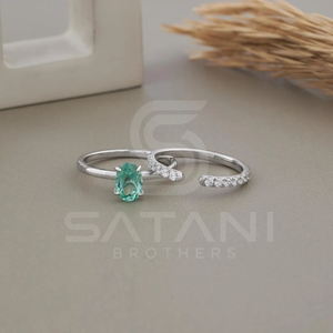 แหวนหมั้นเพชรโมอิสซาไนต์ทรงรี 1 กะรัต ชุดแหวนแต่งงานทองคำแท้ 14K ดีไซน์เรียบหรู สำหรับผู้หญิง ของขวัญสำหรับภรรยา - Product Image 5