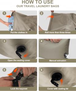 Bolsa de Lavanderí<span class=keywords><strong>a</strong></span> para <span class=keywords><strong>Viaje</strong></span>, Bolsa de Almacenamiento al Vacío con Bomba, Bolsas Reutilizables de Compresión, Impermeables para Ropa Seca y Mojada, Bolsas Ahorradoras - Product Image 3