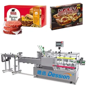Facile à utiliser Machine automatique de cartonnage d'aliments surgelés Machine à emballer de boîtes à pizza Machine à emballer de boîtes en carton pour hamburger boeuf galette