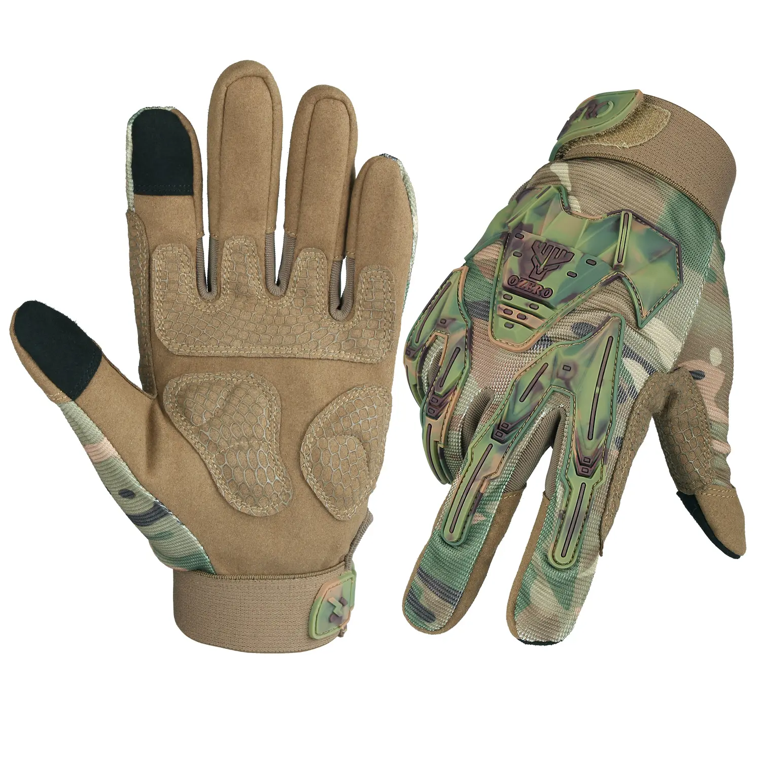 OZERO Luvas de caça ao ar livre por atacado Tela táctica de camuflagem protetora antiderrapante para as mãos com tela de toque