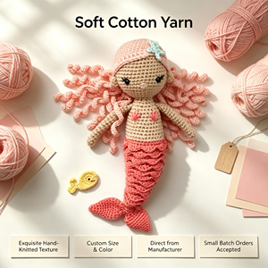 Juguete <span class=keywords><strong>de</strong></span> Peluche Personalizable <span class=keywords><strong>de</strong></span> la Sirenita <span class=keywords><strong>Ariel</strong></span>, <span class=keywords><strong>Muñeca</strong></span> Princesa con Cola Larga Naranja, Juguete Tejido a Mano para Niños - Product Image 6
