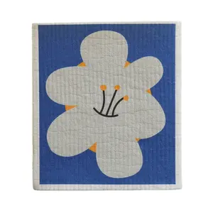 Direct supply of environmentally friendly kitchen cleaning rags highly absorbent thickened towel cellulose sponge cloth