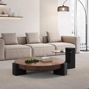 Ensemble de tables basses modernes de luxe en panneaux de bois, rondes, écologiques, durables, faciles à nettoyer, meubles pour hôtel et salon - Product Image 5