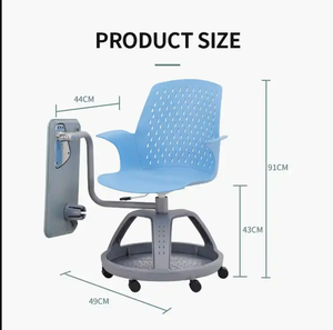 Chaise de formation pour enseignant et étudiant avec tableau d'écriture, base trépied, en plastique, pour salle de classe, bureau, université - Product Image 3