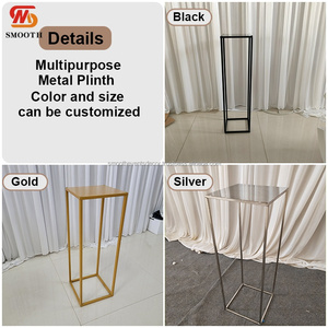 SMOOTH Black Rectangle Wedding Plinth <b>Cake</b> Flower Display <b>Stand</b> for Events Party - Product Image 3