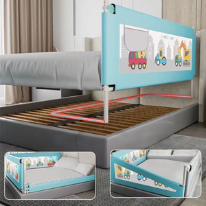 Barrière <span class=keywords><strong>de</strong></span> sécurité pour <span class=keywords><strong>lit</strong></span> Vista Baby 1,8 m en plastique et métal, anti-collision, barrière souple pour la prévention des chutes des enfants - Product Image 1