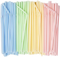 Pailles à boire jetables en PLA écologiques rayées colorées JIAYAN JY210624-8, longueur 197 mm, style moderne pour les fêtes