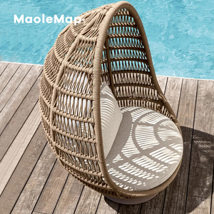 Chaise oeuf de terrasse balançoire rotin ensemble de meubles de jardin balançoire suspendue chaise piscine salon <span class=keywords><strong>cocon</strong></span> <span class=keywords><strong>hamac</strong></span> extérieur patio arrière-cour canapé - Product Image 5