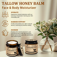 ELBBUB 120g Baume Fouetté au Suif de Bœuf et au Miel pour le Soin du Visage, Crème Fouettée au Suif Bio Marque Privée pour Hydratant Visage et Corps