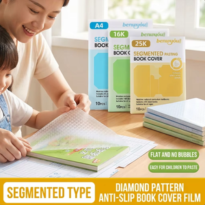 Couvertures de livres autocollantes en CPP épaissies et segmentées ; <span class=keywords><strong>Film</strong></span> protecteur pour manuels scolaires à motif diamant, antidérapant et imperméable - Product Image 1