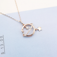 Collier en or Unique 18k en or jaune pur, colliers en diamant naturel, bijoux fins, or chinois