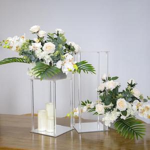<span class=keywords><strong>Colonne</strong></span> de mariage avec base miroir, vase à fleurs en acrylique transparent de 16 pouces - Product Image 5