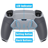 EXtremeRate Kit de remappage RISE4 V3 avec boutons arrière caoutchoutés pour manette PS5 BDM-030/040/050