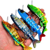 Yeni Toptan 11.5cm 17g ABS 10 Renk 7 Bölümlü Swimbait Minnow 6'lı Set #   Yırtıcı Balıklar için Kancalı Swimbait Batar Tip Sert Yem