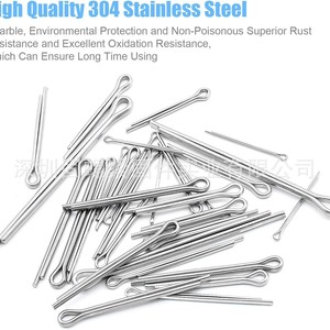 304 Stainless Steel Cotter Pin Assortment Kit 360 Pcs M1.6 M2.5 M3.2 M4 General Use - Product Image 2