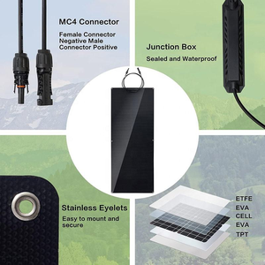Panneaux solaires flexibles à cellules monocristallines avec adhésif, vente en gros d'usine, 10W 30W 50W 100W 115W, 18V, <span class=keywords><strong>pour</strong></span> <span class=keywords><strong>camping</strong></span>-<span class=keywords><strong>car</strong></span> et véhicules électriques - Product Image 4