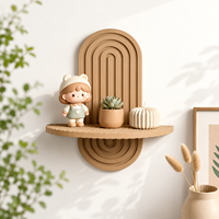 Étagère murale en forme d'arche arc-en-ciel, étagère murale flottante décorative, étagère murale moderne bohème pour la décoration de la maison, chambre à coucher, salon, chambre d'enfant