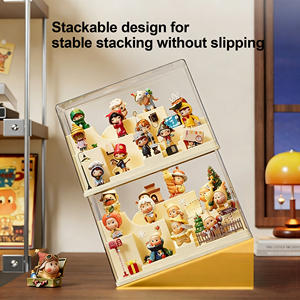 맞춤형 색상 아크릴 투명 디스플레이, 먼지 방지 뚜껑이 있는 적층형 보관함, 블라인드 박스 피규어 보관용 - Product Image 2