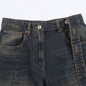 PB&ZA <span class=keywords><strong>Jeans</strong></span> da Donna 2025 Nuovi alla Moda, Stile Vintage a <span class=keywords><strong>Vita</strong></span> <span class=keywords><strong>Bassa</strong></span>, Gamba Larga, Chiusura con Cerniera, Pantaloni in Denim alla Caviglia - Product Image 4