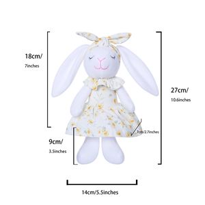 New Spring Long Ear Rabbit Plush <b>Doll</b> Floral Dress Flower Gnome Ornaments Easter Party Home Decor Christmas Factory - Product Image 4
