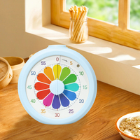 Timer Dapur Kubus Pomodoro Analog yang Dapat Disesuaikan, Timer Mekanik Visual 60 Menit, Timer Memasak Plastik Tahan Air untuk Anak-Anak