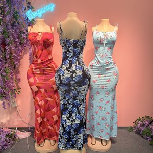 Nuovi Abiti Lunghi da Donna di Alta Qualità Primavera 2026, Vestiti Eleganti con Spalle Scoperte, Sexy Abito Lungo Floreale, Abito Casual - Product Image 2