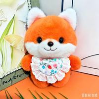 Peluche renard OEM ODM avec écharpe, jouet sonore qui couine pour chiots, chiens, chats et animaux de compagnie