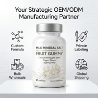 CAXIN OEM Milk Mineral Salts Calcium Gummies 65mg Prebiotic Inulin Yogurt Flavor 60-count Promote Digestion
